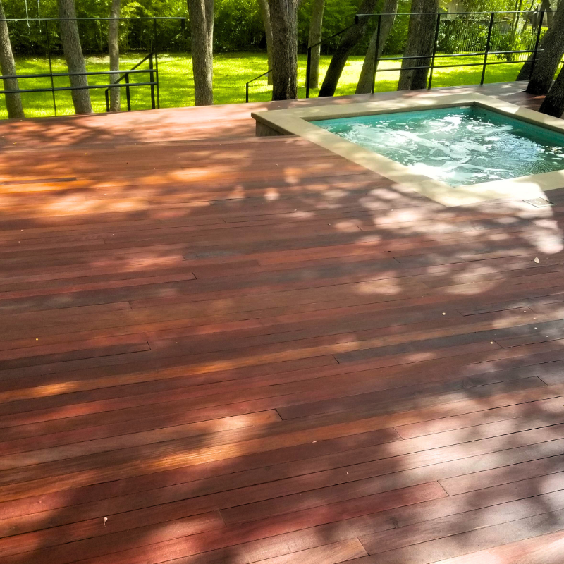 Pool deck after being power washed and cleaned by Luke's Pressure Washing